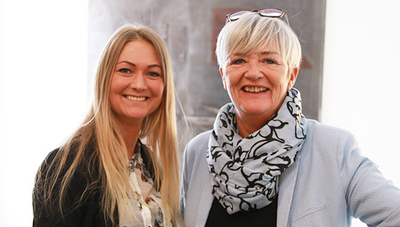 Forbundssekretær i FOA, Helena Mikkelsen og Pia Pedersen, Næstformand i FOA Nordjylland.
